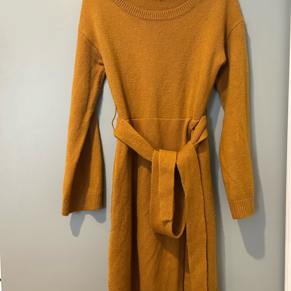 Express | Mustard Bell Sleeve Sweater Dress